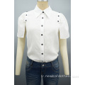 New Design Women Fashion Dossive détachable Shirt White